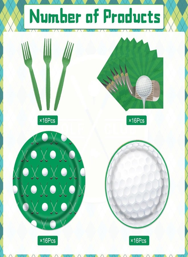 Rakuto Golf Party Plates Napkins Forks, 64PCS Golf Party Tableware Set Supplies for Men, Sport Theme Disposable Plates Decorations Supplies - Image 3